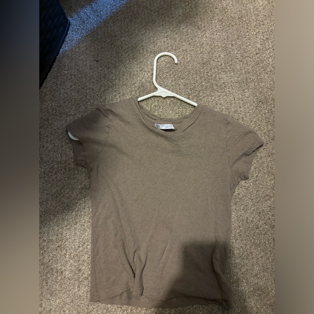 zara brown shirt